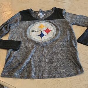 Touch by Alyssa Milano NFL Steelers Women's Gray and Black Jersey Size Large